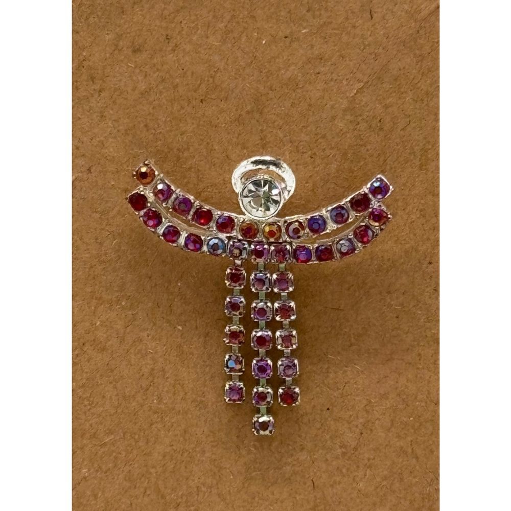 Vintage Avon NR Reds/Purples Rhinestone Angel Pin